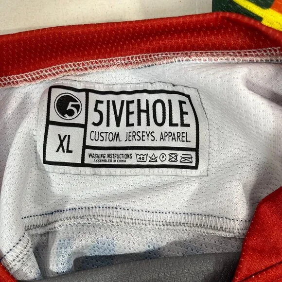 5ivehole Men's #35 Ice Hawks Hockey Jersey Shirt NA3HL Size XL Heavy America USA - Picture 9 of 11